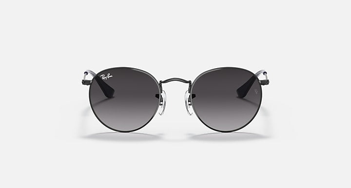 Ray-Ban round sunglasses with dark frame and dark gray gradient lenses