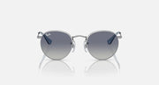 Ray-Ban round sunglasses with silver frame and blue gradient lenses