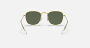 Ray-Ban gold-tone sunglasses with dark green lenses and angled front