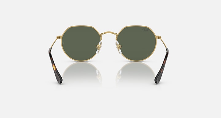 Ray-Ban Junior Jack sunglasses with gold frame, dark green round lenses
