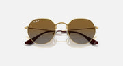 Ray-Ban Junior Jack sunglasses with gold frame and brown mirrored lenses
