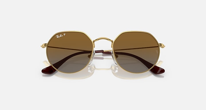 Ray-Ban Junior Jack sunglasses with gold frame and brown mirrored lenses