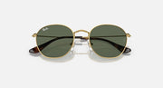 Ray-Ban Junior round sunglasses with dark green gradient lenses and gold-tone frame