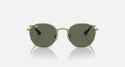 Ray-Ban Junior round sunglasses with dark green mirrored lenses and gold-tone frame