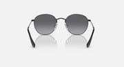 Ray-Ban Junior round sunglasses, black frame, dark gray lenses, front view