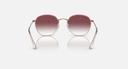 Ray-Ban Junior round sunglasses with burgundy lenses and rose-gold metal frame