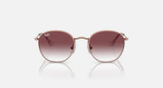Ray-Ban Junior round sunglasses with burgundy gradient lenses and rose-gold frame