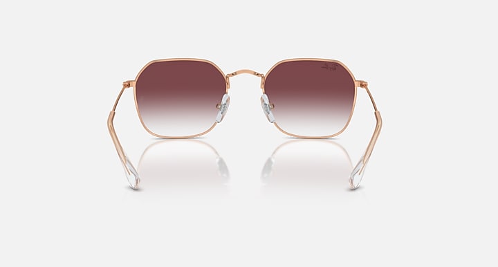 Gold-tone junior sunglasses front view with dark maroon gradient lenses