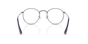 Ray-Ban round metal eyeglass frames with dark blue inner accents and round lens rims