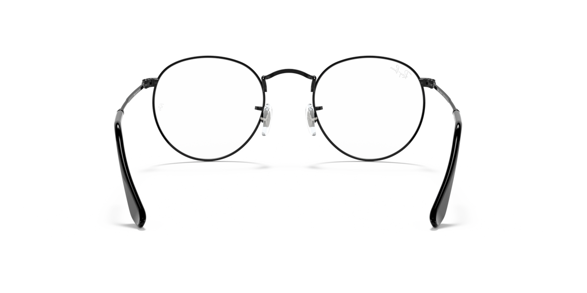 Round metal prescription eyewear frames, dark gunmetal, front view