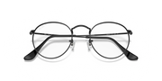 Round metal prescription eyewear frames, dark gunmetal, front view with temples