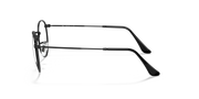 Round metal prescription eyewear frames, dark gunmetal, side profile