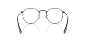 Ray-Ban round metal eyeglass frames with green-toned inner accents and round lenses