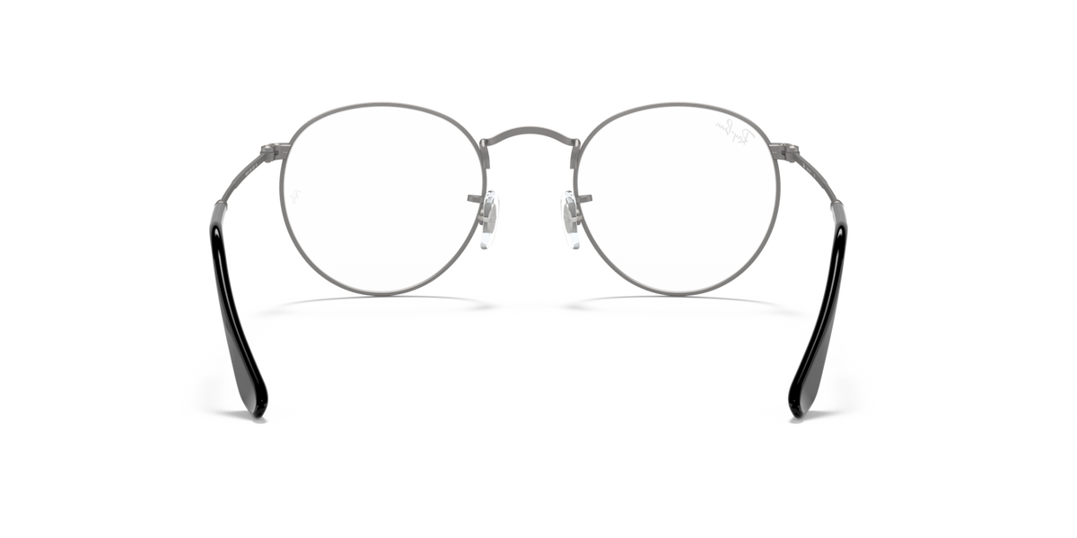 Ray-Ban round metal prescription eyewear frames, gunmetal with dark temple tips