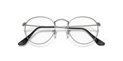Ray-Ban round metal prescription eyewear frames, silver-tone with black temple tips