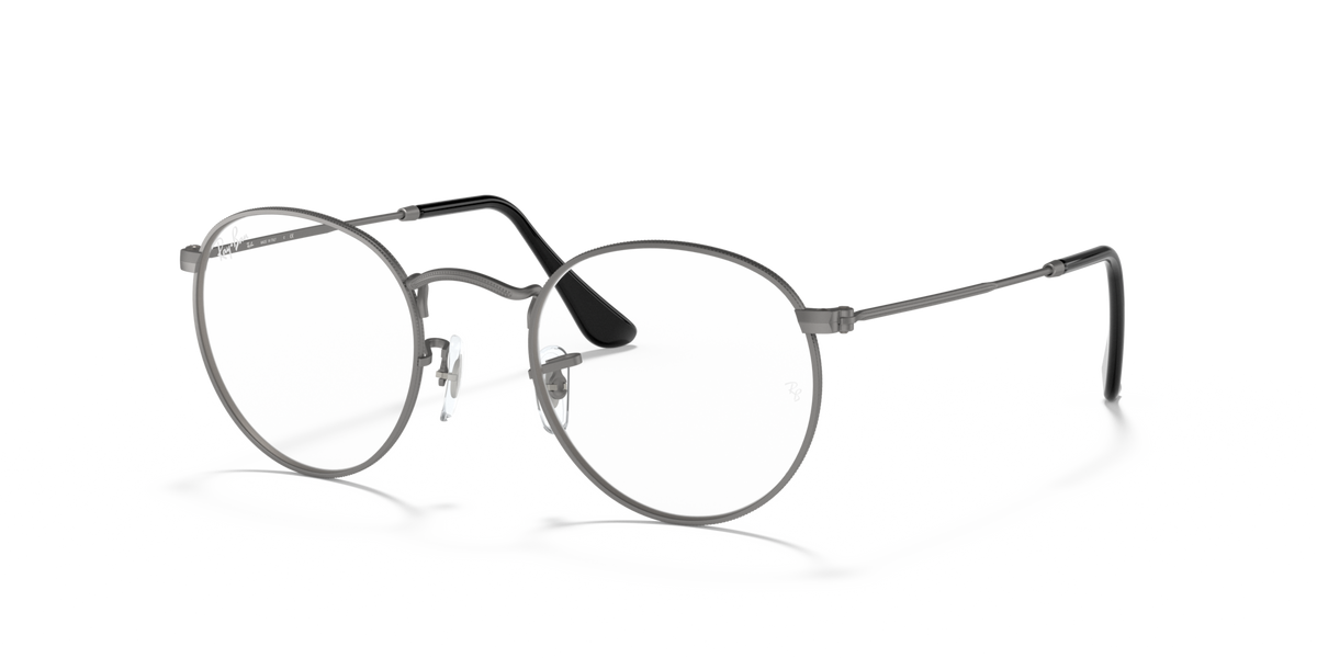 Ray-Ban round metal prescription eyewear frames, gunmetal with dark arms