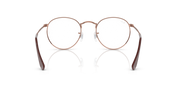 Round metal prescription eyewear frames, rose-gold tone with front and temple view