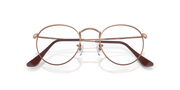 Round metal prescription eyewear frames, rose-gold tone with dark brow bar details