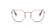 Round metal prescription eyewear frames, rose-gold tone with front-facing wire bridge