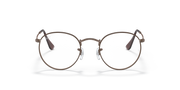 Round metal prescription eyeglass frames, dark rims, round lenses, metal bridge