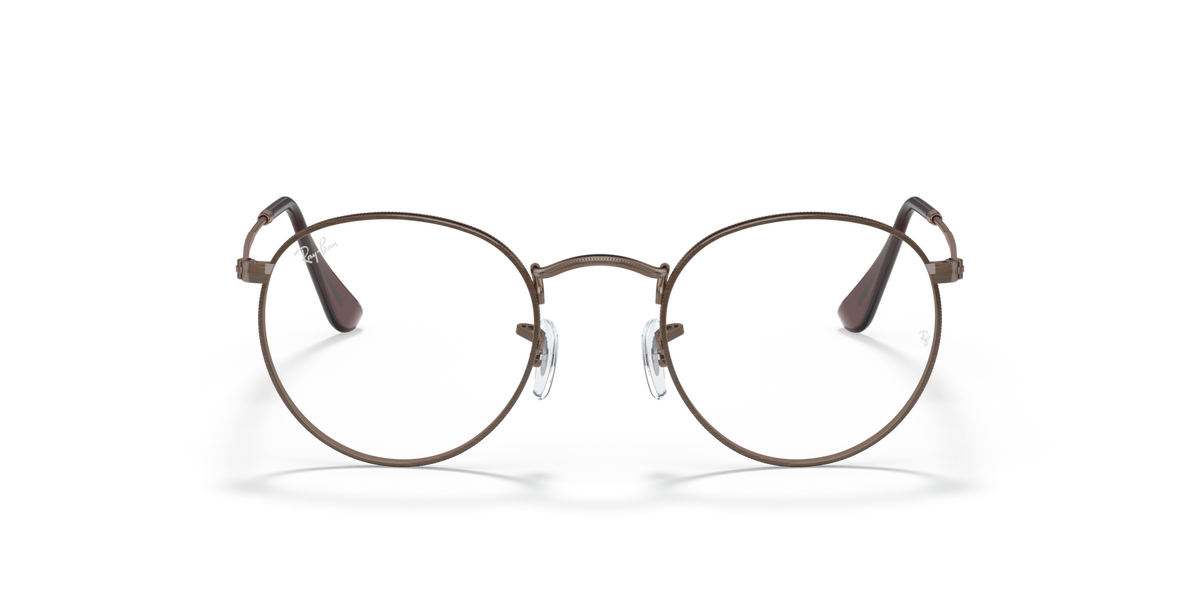 Round metal prescription eyeglass frames, dark rims, round lenses, metal bridge