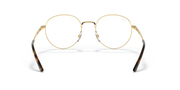 Ray-Ban RX3681V prescription eyeglass frames, gold round metal with dark brown curved temples