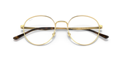 Ray-Ban RX3681V prescription eyeglass frames, gold round lenses with dark tortoise temples