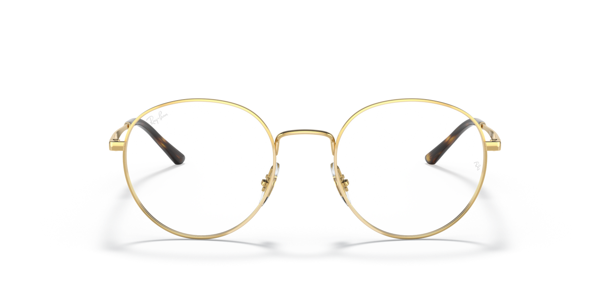 Ray-Ban RX3681V prescription eyeglass frames, gold round lenses, metal bridge