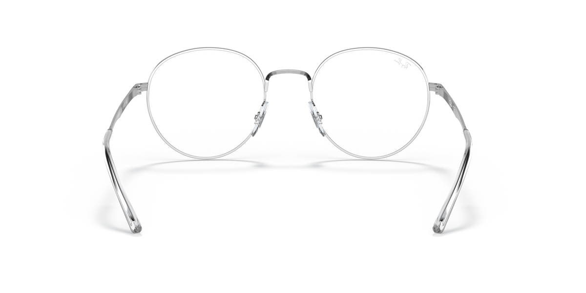 Ray-Ban RX3681V prescription eyeglass frames, silver round metal with curved temple tips