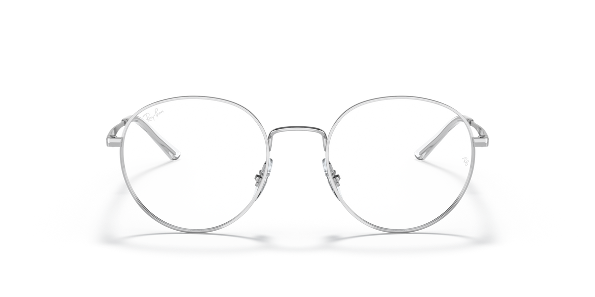 Ray-Ban RX3681V prescription eyeglass frames, silver round metal with angled arms