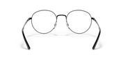 Ray-Ban RX3681V round prescription frames with transparent lenses, dark metal and burgundy temple ends