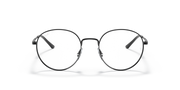 Ray-Ban RX3681V round prescription frames with transparent lenses, silver metal and dark angled tips