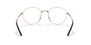 Ray-Ban round prescription frames with rose-gold metal rims and dark temple tips