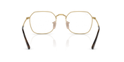 Gold metal prescription glasses frames with dark tortoise details, front view