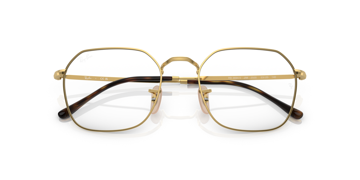 Gold and dark tortoise prescription eyewear frames, front view with horizontal bar