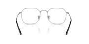 Silver metal prescription eyewear frames with square lenses, front view