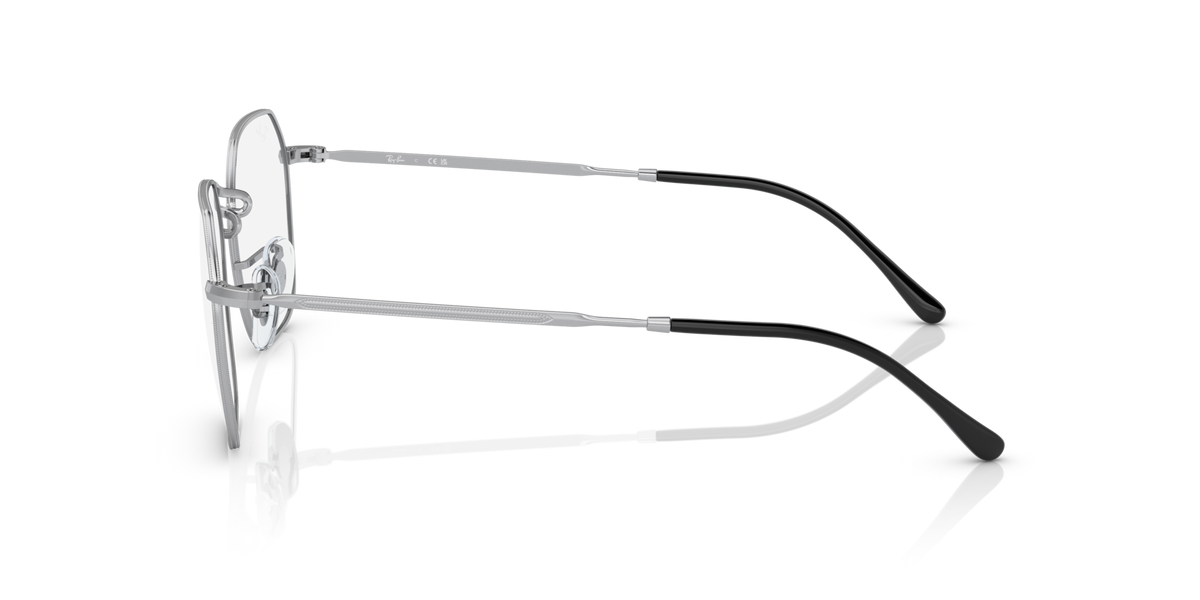 Silver prescription eyewear frames side view with sleek metal arms