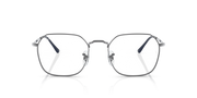 Silver-tone rectangular eyeglass frames with metal temples and dark nose pads