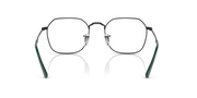 Front view of oval prescription eyewear frames with dark top bridge and clear lenses