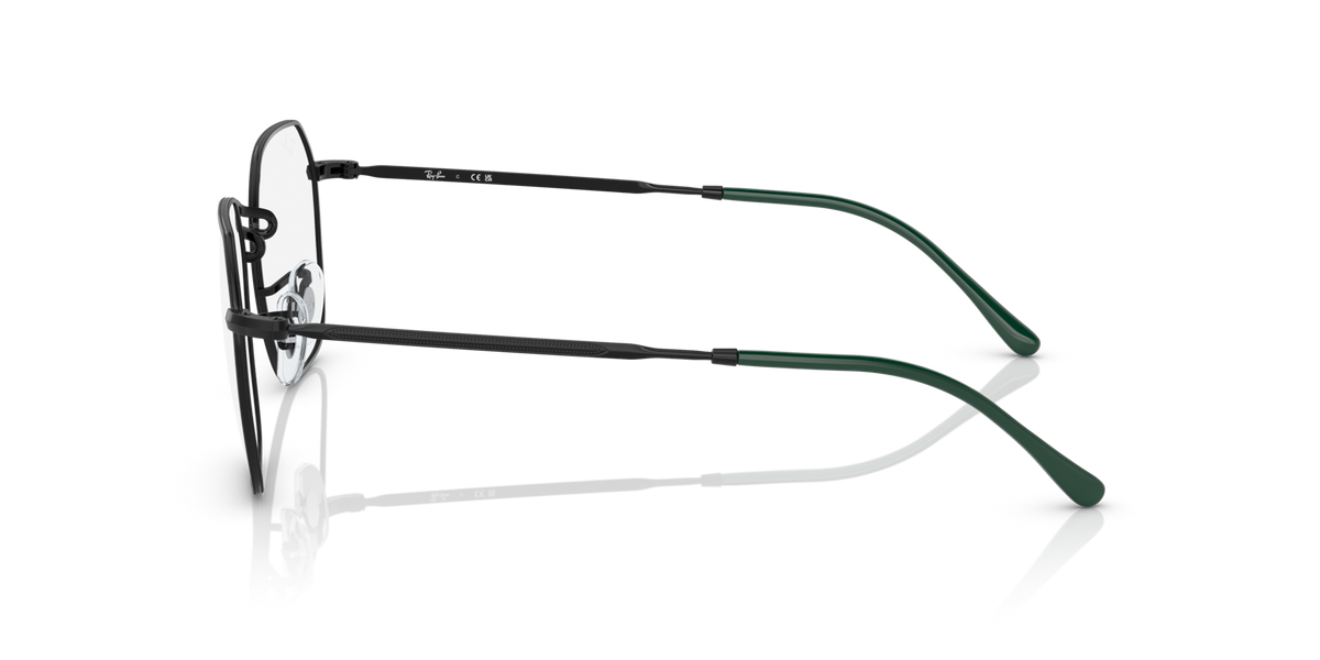 Side view of oval prescription frames with metal rims and dark temples