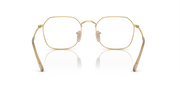Gold-tone prescription eyewear frames, front view with clear lenses and nose bridge