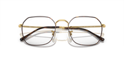 Gold and dark tortoise prescription glasses frames, front view with bridge bar
