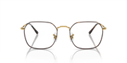 Gold-tone rectangular eyeglass frames with metal temples and hinge details