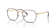 Havana-on-gold rectangular eyeglass frames with gold metal temples and hinges