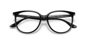 Ray-Ban RX4378V prescription eyeglass frames, black full-rim front with reflective lenses