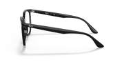 Ray-Ban RX4378V prescription eyeglass frames, black side profile with temple arms