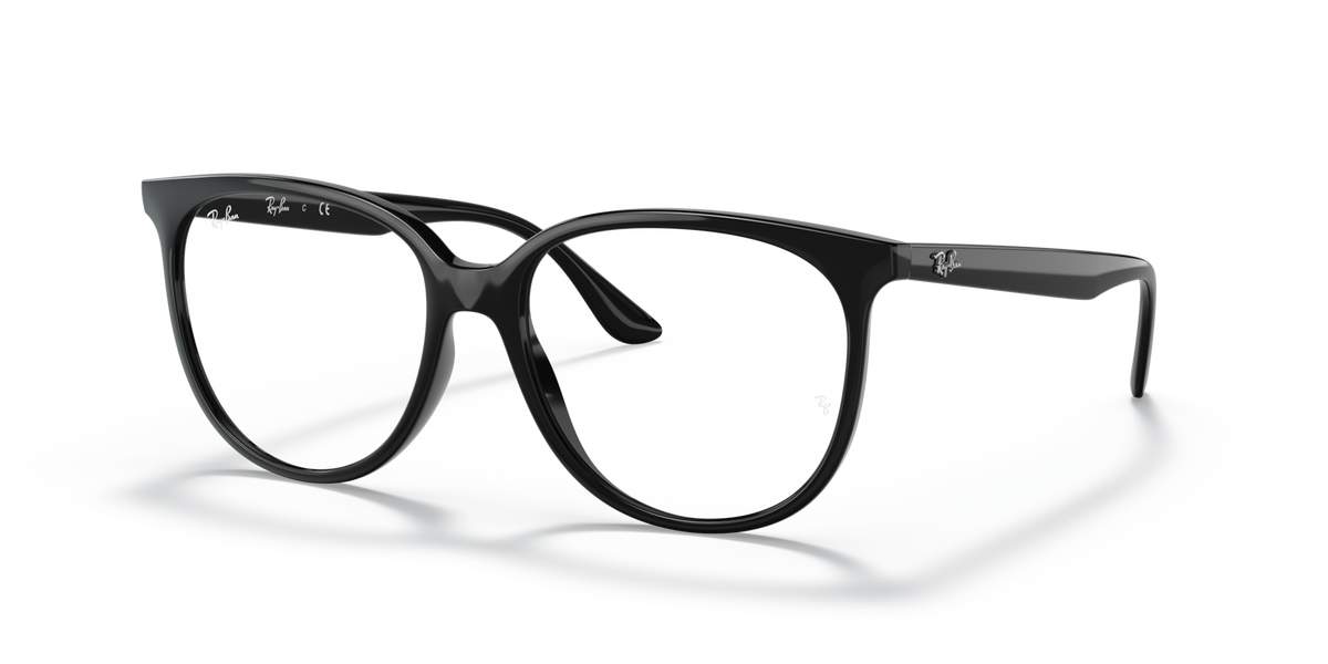 Ray-Ban RX4378V prescription eyeglass frames, black full-rim with angled profile