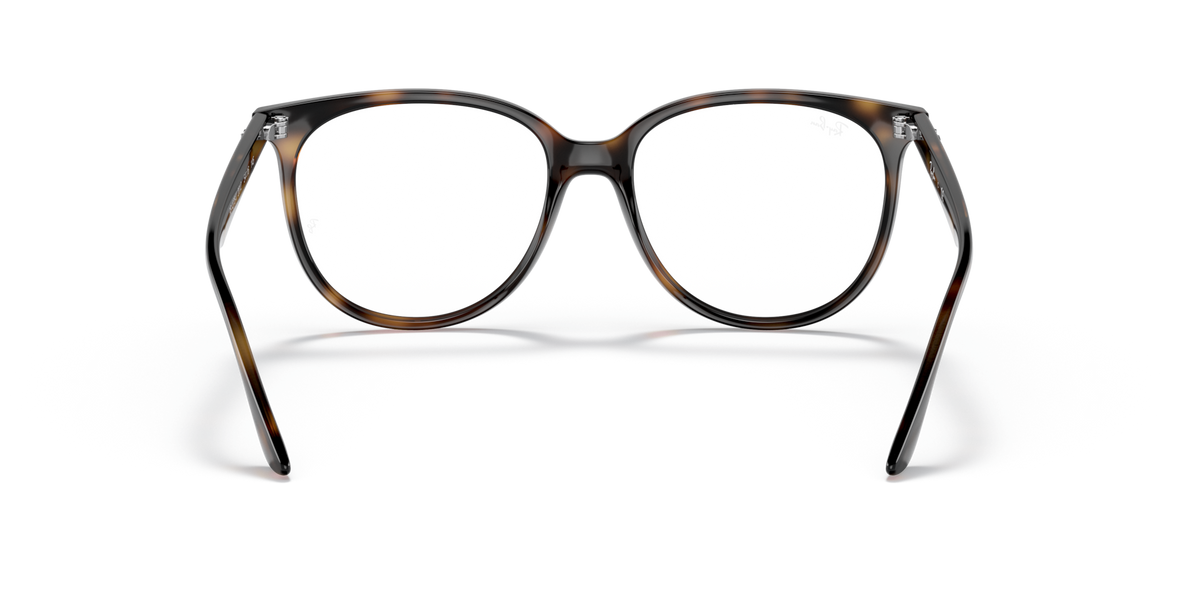 Ray-Ban prescription eyewear frames, dark tortoise/brown front view, rounded lenses