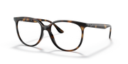 Ray-Ban prescription eyewear frames, dark tortoise/brown, round-square lenses