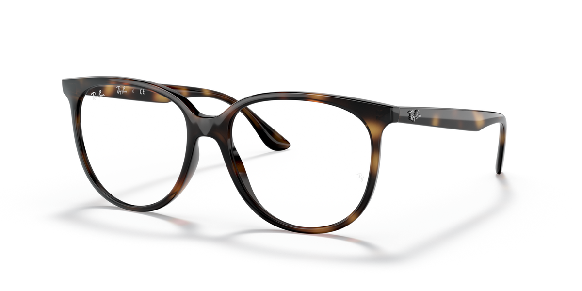 Ray-Ban prescription eyewear frames, dark tortoise/brown, round-square lenses